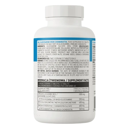 OstroVit Glucosamina + MSM + Condroitina, 90 comprimidos