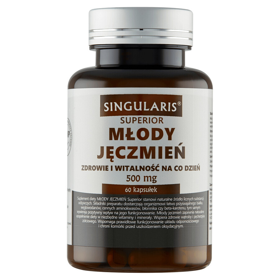 Acquista Capsule Orzo Giovane Singularis Superiore 60 - Integratore di Semi per Benessere e Vitalità. Capsule Orzo Giovane Singularis Superiore 60 - Integratore di Semi per Benessere e Vitalità.