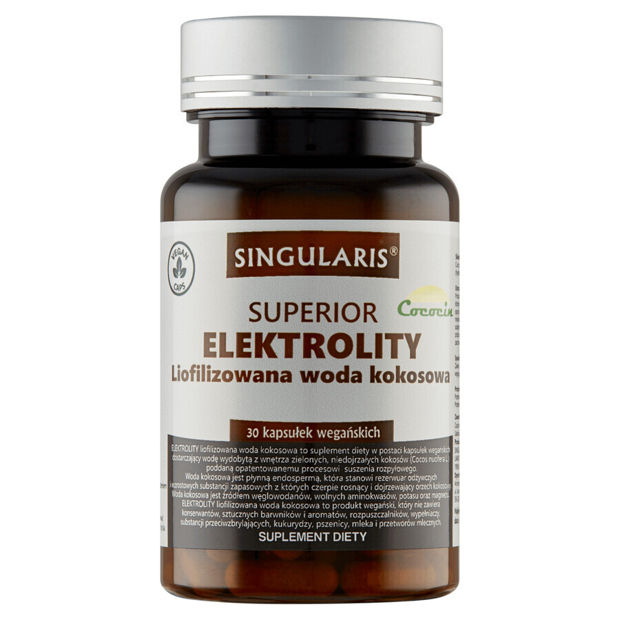 Buy Singularis Superior, Electrolytes, Lyophilized Coconut Water, 30 Vegan Capsules Singularis Superior, Electrolytes, Lyophilized Coconut Water, 30 Vegan Capsules