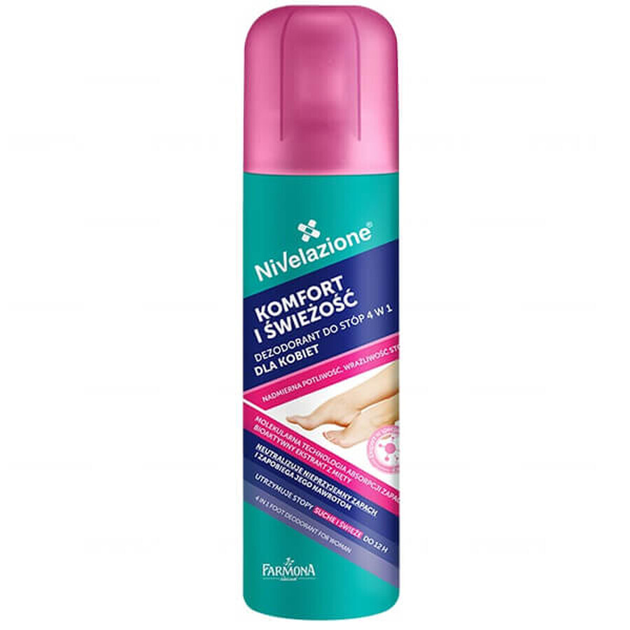 Cumpără Farmona Nivelazione, Deodorant pentru picioare 4 în 1 pentru femei, 180 ml Farmona Nivelazione, Deodorant pentru picioare 4 în 1 pentru femei, 180 ml