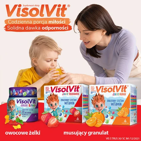 Visolvit Junior Fresa, para niños mayores de 3 años, 30 sobres