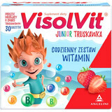 Visolvit Junior Aardbei, voor kinderen vanaf 3 jaar, 30 zakjes