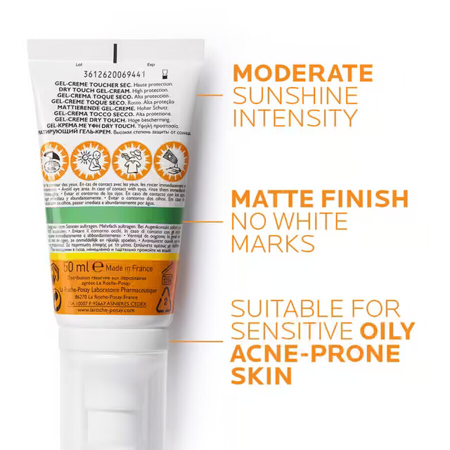 La Roche-Posay Anthelios, Gel cremă de față matifiant, SPF 50+, 50 ml La Roche-Posay Anthelios, Gel cremă de față matifiant, SPF 50+, 50 ml