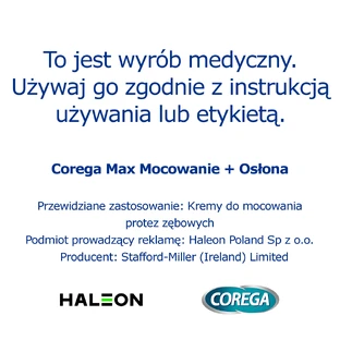 Corega Power Max Fixation + Cover, crema fijadora para prótesis dentales, neutro, 40 g