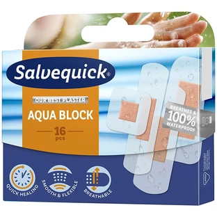 Salvequick bandages, Aqua Block, 16 pieces