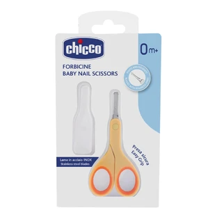 Chicco, nail scissors, orange, from birth, 1 piece