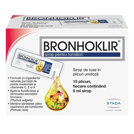 Bronhoklir Sirup für Raucher, 15 Beutel, Stada