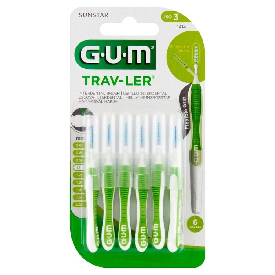 Winkel op Sunstar Gum Trav-Ler, interdentale rager, 1,1 mm, 6 stuks Sunstar Gum Trav-Ler, interdentale rager, 1,1 mm, 6 stuks