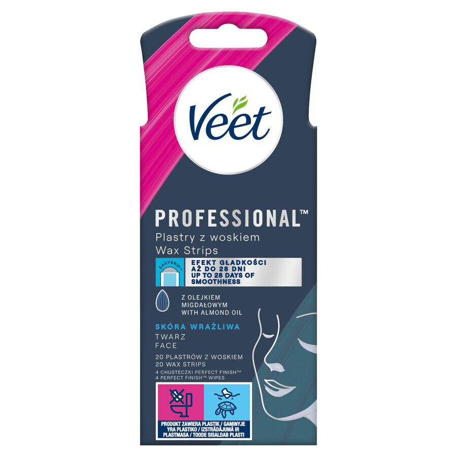 Cumpără Veet Easy-Gel, plasturi de ceară de precizie pentru epilare facială, piele sensibilă, 20 bucăți Veet Easy-Gel, plasturi de ceară de precizie pentru epilare facială, piele sensibilă, 20 bucăți