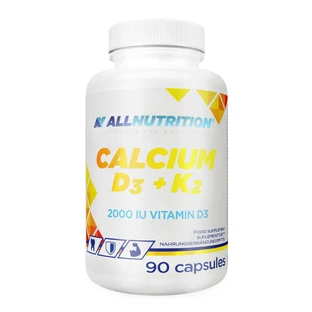 Allnutrition Calcium D3 + K2, calcio + vitamina D 2000 UI + vitamina K, 90 cápsulas