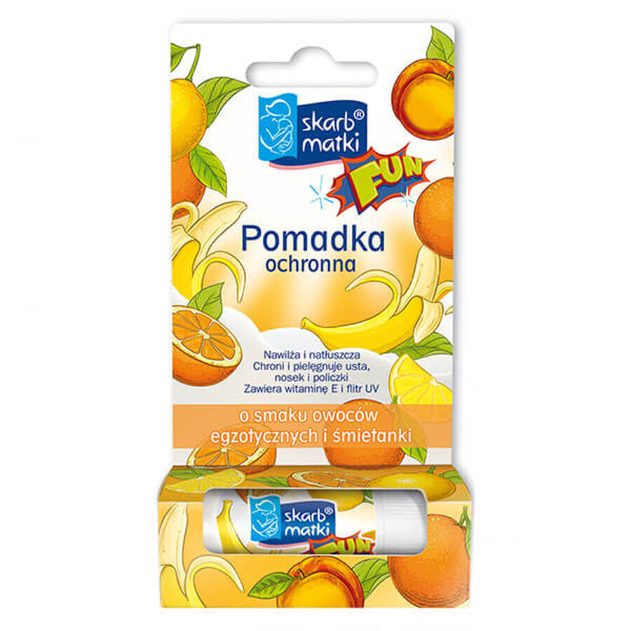 Boutique Skarb Matki, rouge à lèvres protecteur pour enfants, saveur fruits exotiques et crème, 6,5 g Skarb Matki, rouge à lèvres protecteur pour enfants, saveur fruits exotiques et crème, 6,5 g