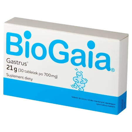 BioGaia Gastrus, tangerine flavor, 30 chewable tablets