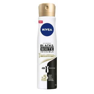Nivea, spray antitranspirante, Invisible Black & White, Silky Smooth, 250 ml
