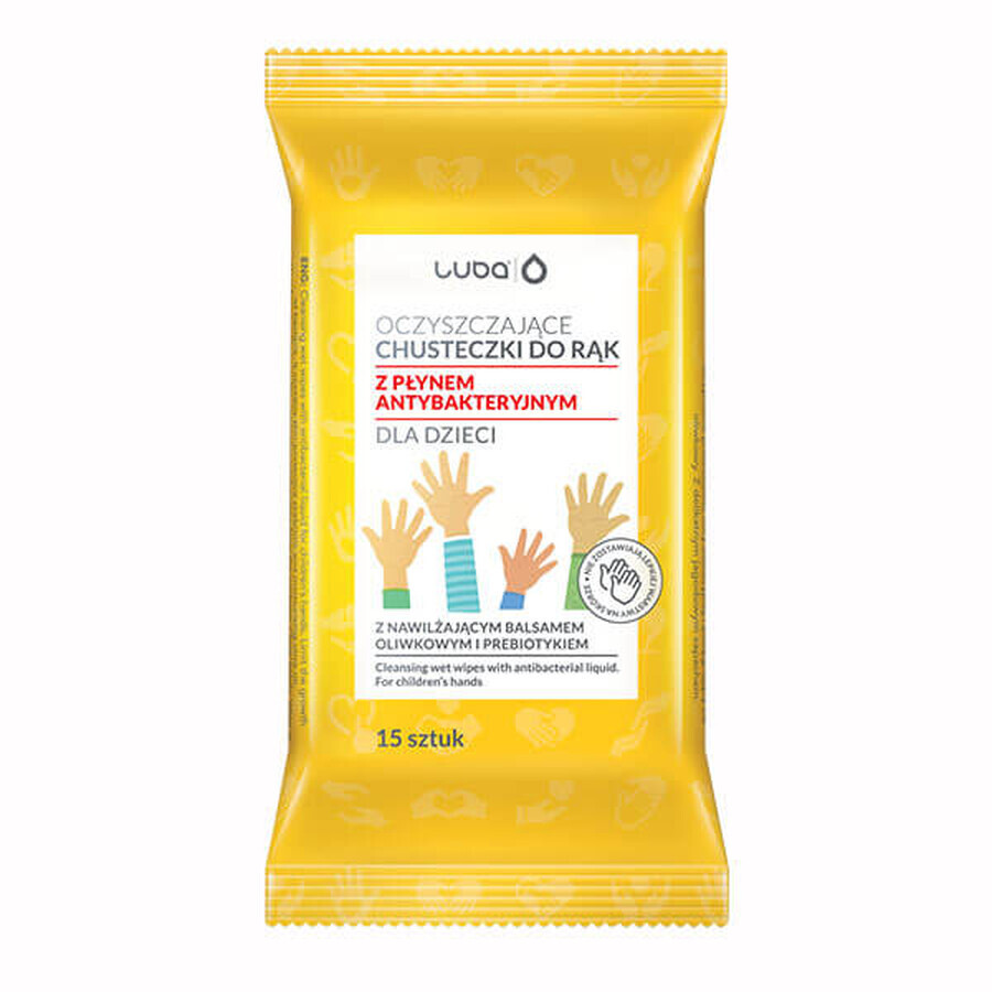 Winkel op Luba, natte handdoekjes met antibacteriële vloeistof voor kinderen, 15 stuks Luba, natte handdoekjes met antibacteriële vloeistof voor kinderen, 15 stuks