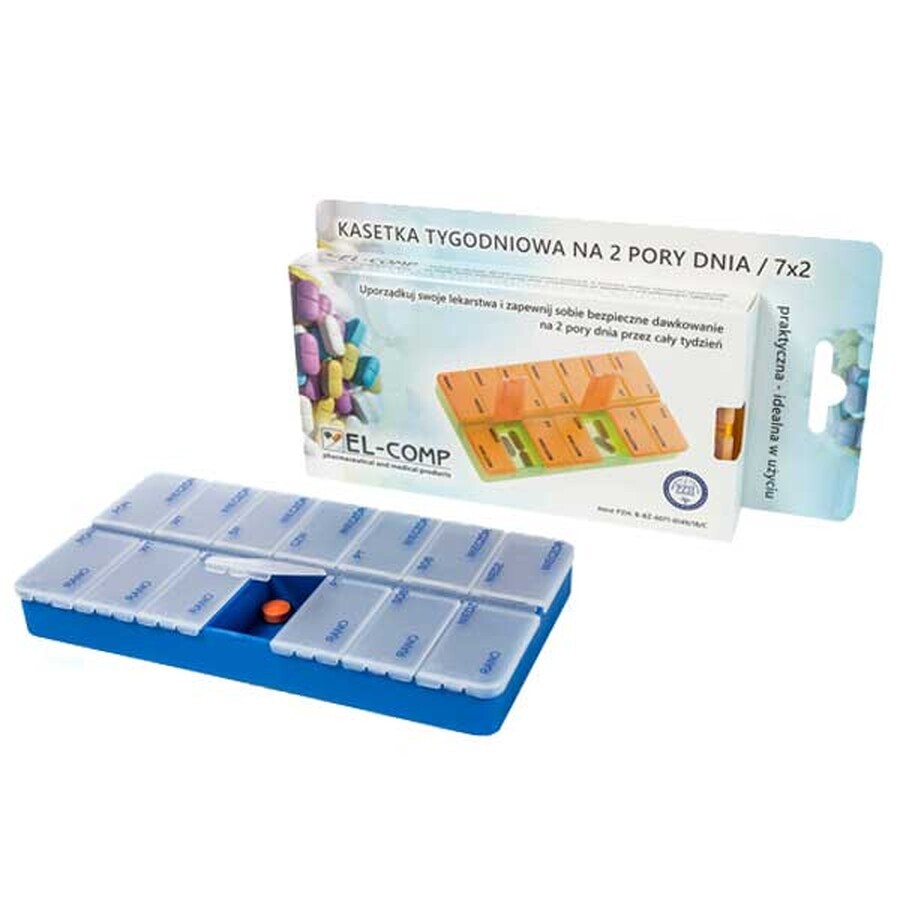 Shop El-Comp, wöchentliche Medikamentenkassette, 2 Fächer El-Comp, wöchentliche Medikamentenkassette, 2 Fächer