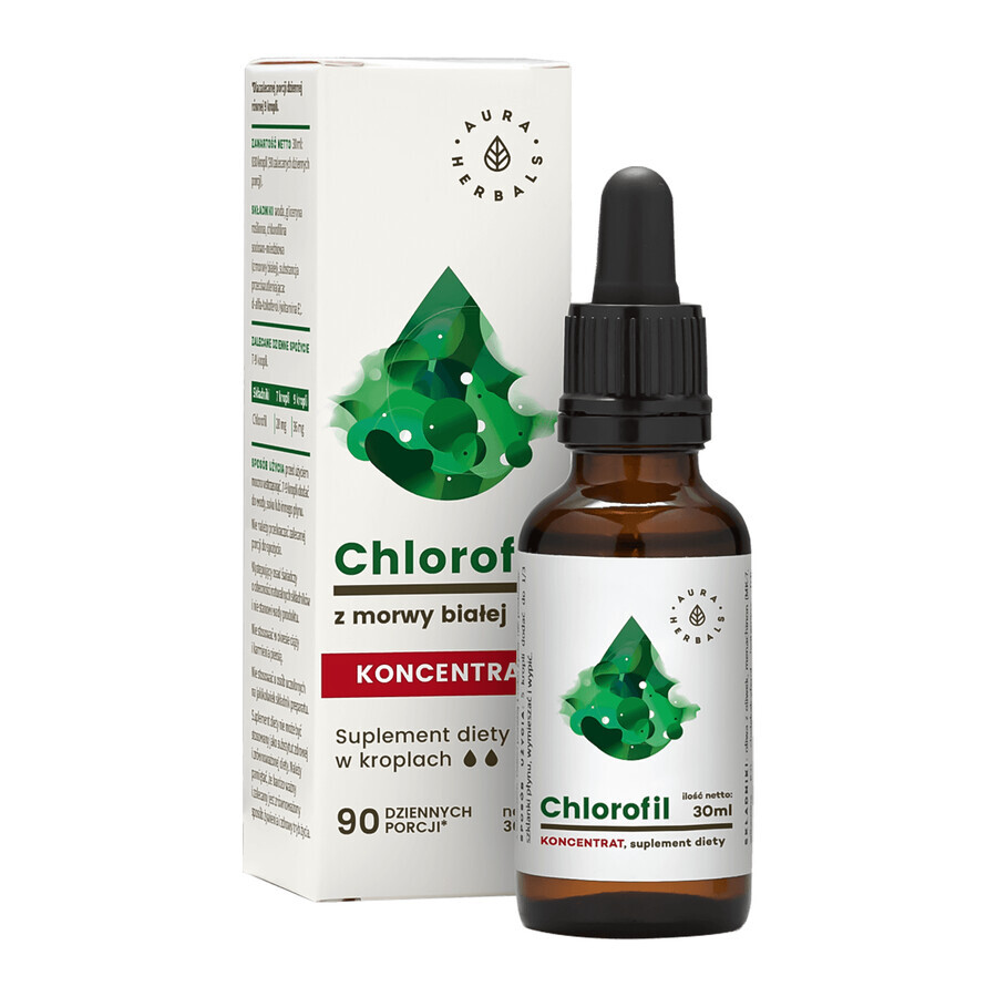 Boutique Aura Herbals Chlorophylle de mûrier blanc, concentré, gouttes, 30 ml Aura Herbals Chlorophylle de mûrier blanc, concentré, gouttes, 30 ml