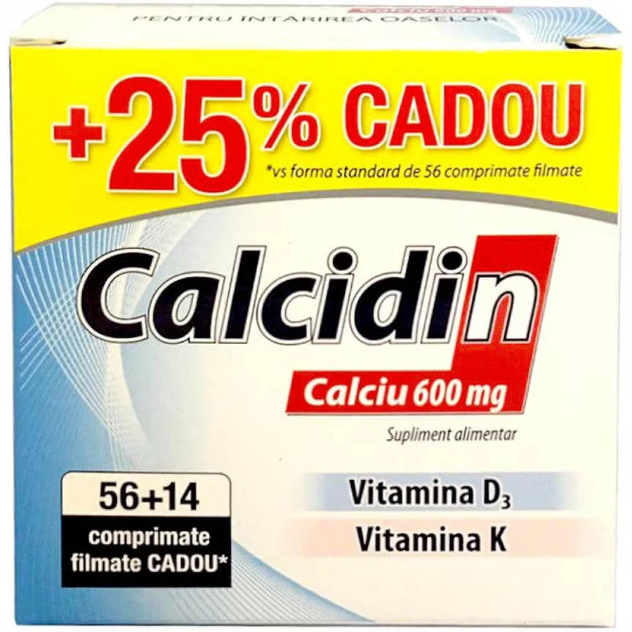 Calcidin 600mg, 56 + 14 comprimidos, Zdrovit
