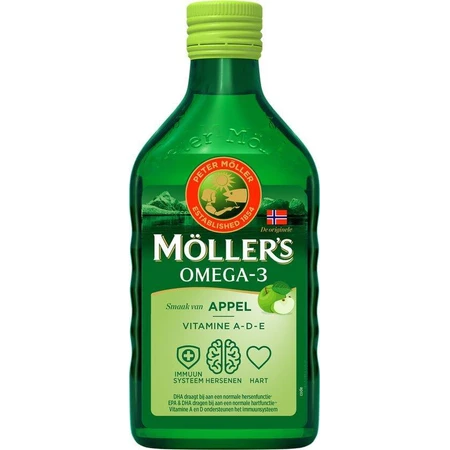 Moller's Tran noruego, mayores de 3 años, sabor manzana, 250 ml