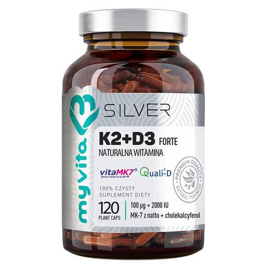 Cumpără MyVita Silver, Vitamina K2 + D3 2000 UI, 120 capsule MyVita Silver, Vitamina K2 + D3 2000 UI, 120 capsule
