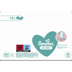 Pampers Sensitive, wet wipes, delicate skin for babies and children, 12 x 52 pieces