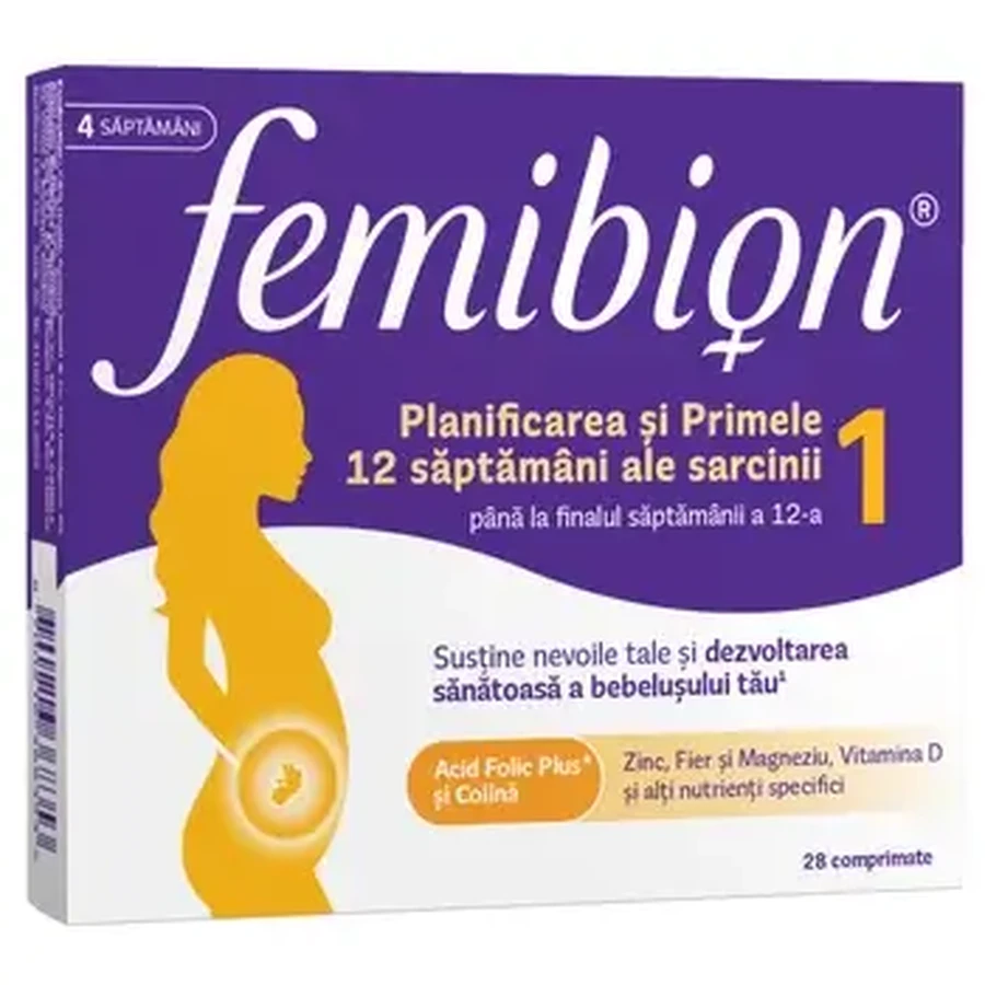 Femibion 1 Sarcina timpurie, 28 comprimate