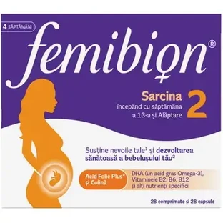 Femibion 2 Sarcina, 28 comprimate + 28 capsule