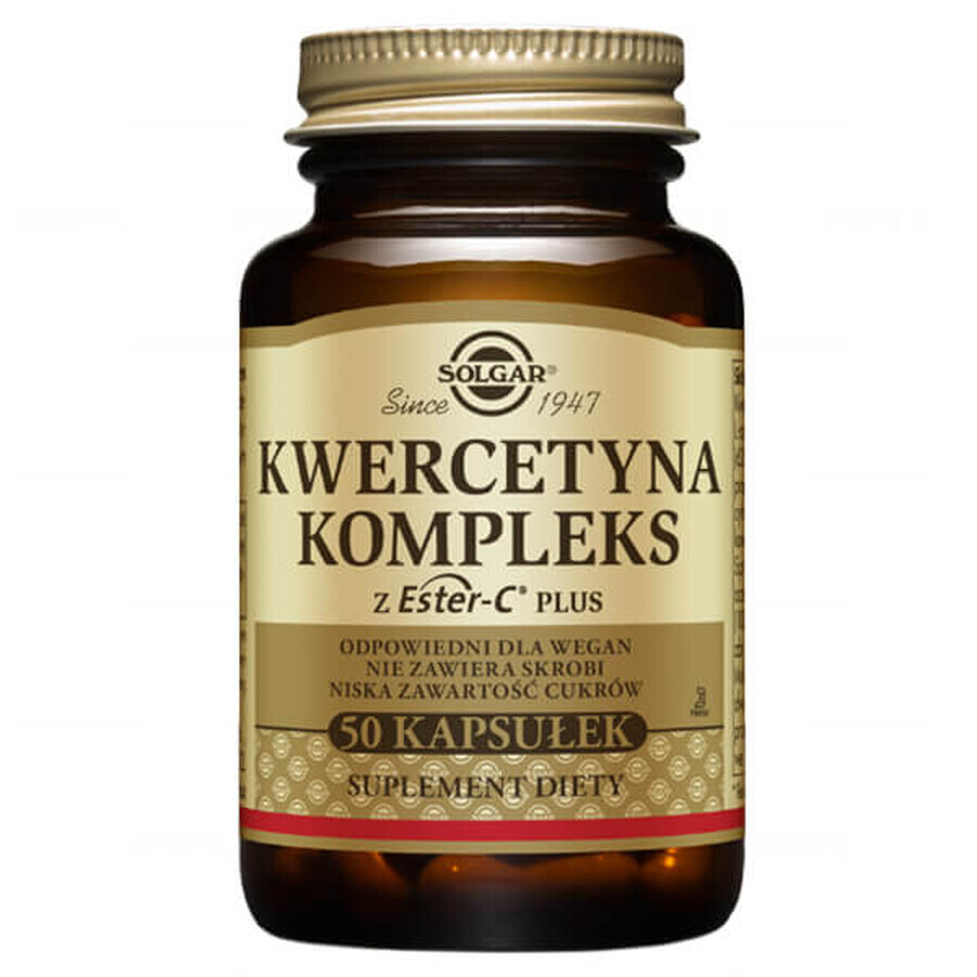 Acquista Solgar Complesso di Quercetina con Ester-C Plus, Integratore Alimentare - 50 capsule Solgar Complesso di Quercetina con Ester-C Plus, Integratore Alimentare - 50 capsule