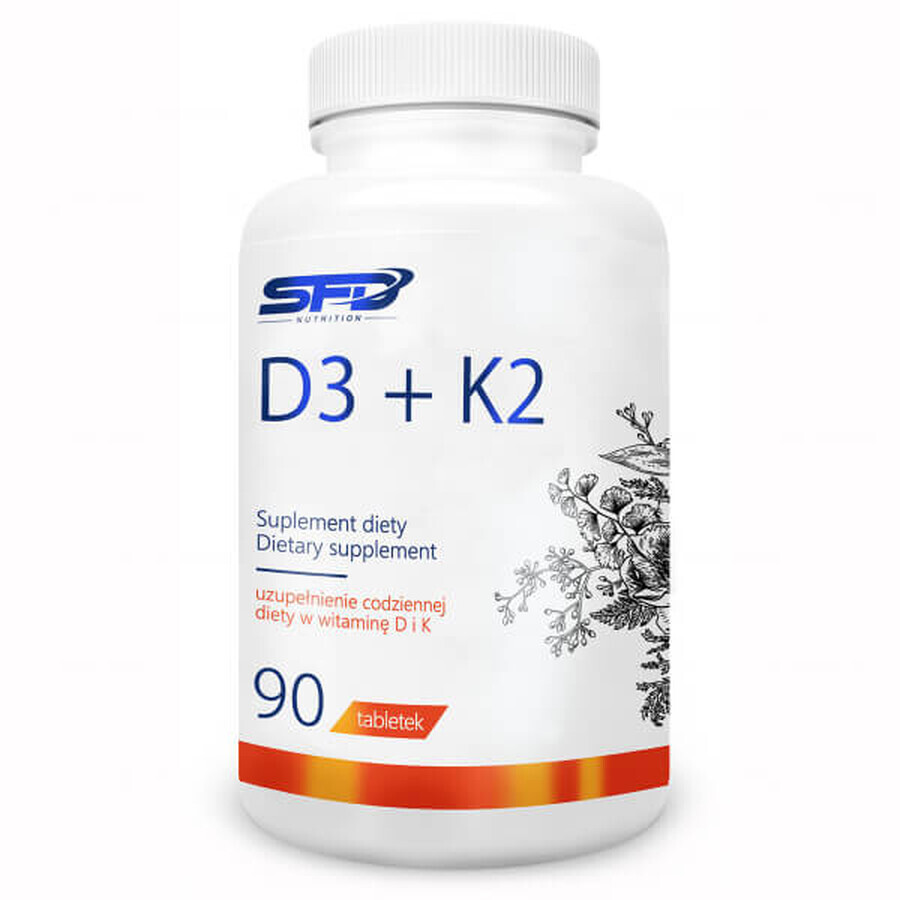Comprar SFD D3 + K2, vitamina D 2000 UI + vitamina K 100 µg, 90 comprimidos SFD D3 + K2, vitamina D 2000 UI + vitamina K 100 µg, 90 comprimidos