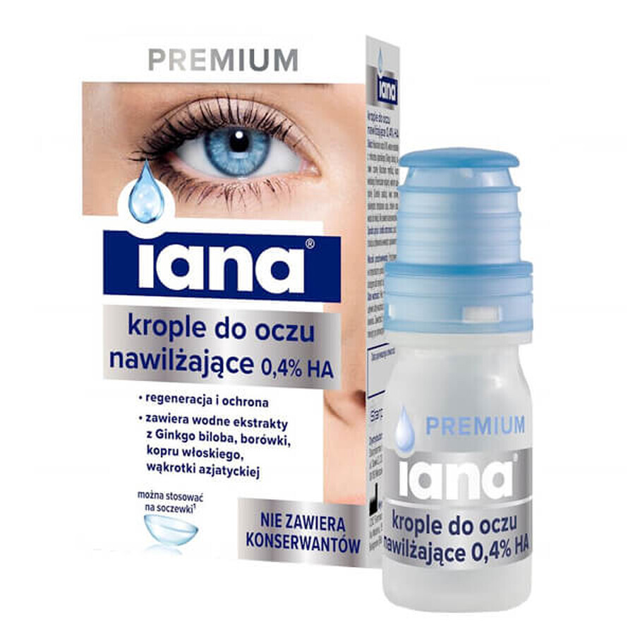 Iana Premium moisturizing eye drops 0.4% HA, 10 ml