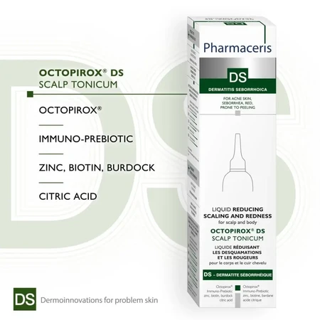 Pharmaceris DS Octopirox DS Tónico para el cuero cabelludo, reducción de la descamación y el enrojecimiento, 100 ml