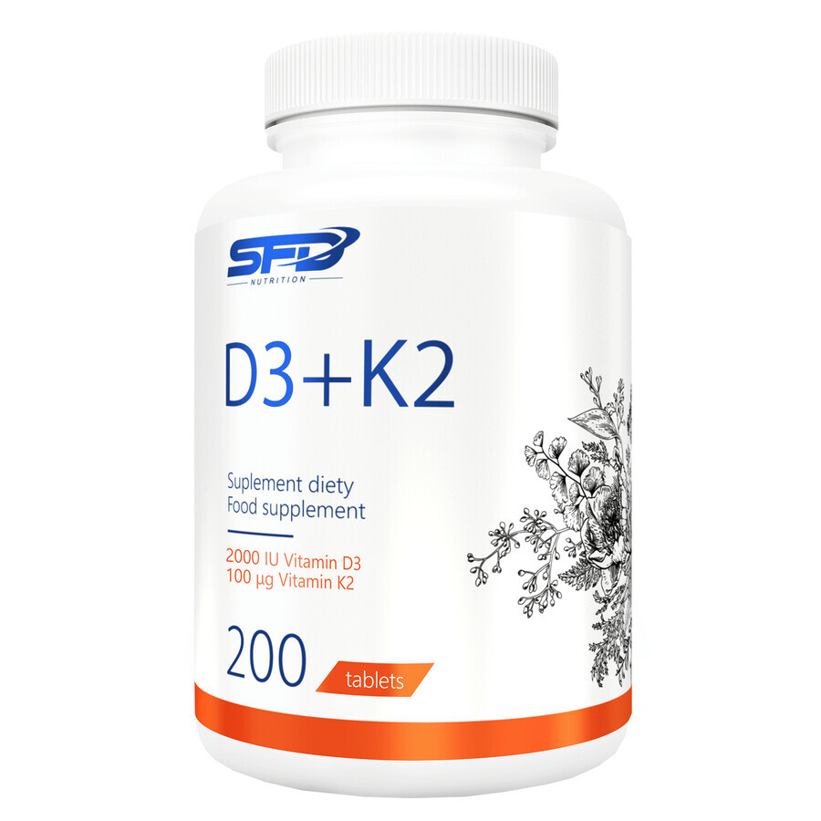 Comprar SFD D3 + K2, vitamina D 2000 UI + vitamina K 100 µg, 200 comprimidos SFD D3 + K2, vitamina D 2000 UI + vitamina K 100 µg, 200 comprimidos