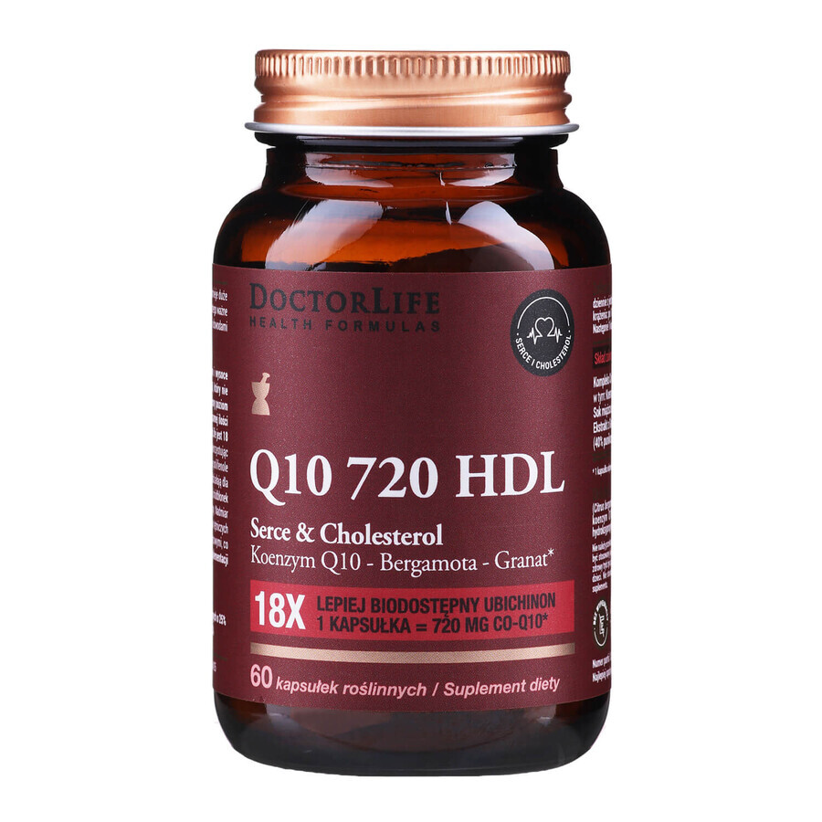 Comprar Doctor Life Q10 720 HDL, coenzima Q10, bergamota, granada, 60 cápsulas vegetales Doctor Life Q10 720 HDL, coenzima Q10, bergamota, granada, 60 cápsulas vegetales