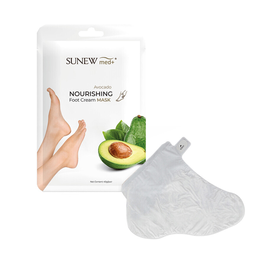 Boutique SunewMed+, masque nourrissant pour les pieds, avocat, chaussettes, 40 g SunewMed+, masque nourrissant pour les pieds, avocat, chaussettes, 40 g