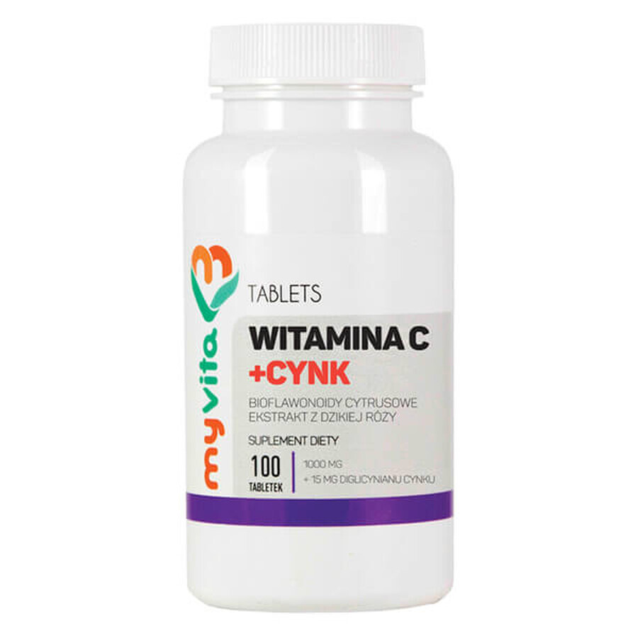 Cumpără MyVita, Vitamina C + zinc, 100 comprimate MyVita, Vitamina C + zinc, 100 comprimate