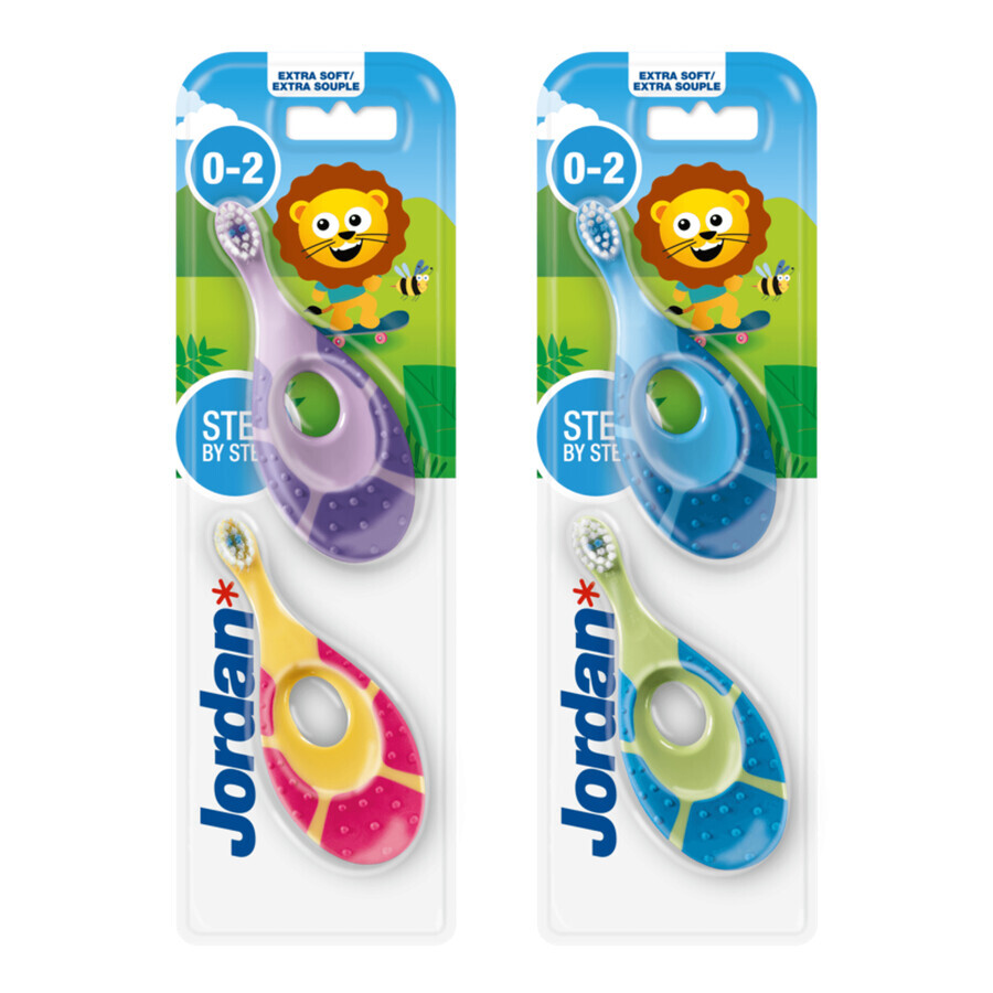 Buy Jordan Step by Step, toothbrush for children, 0-2 years, Extra Soft, 2 pieces Jordan Step by Step, toothbrush for children, 0-2 years, Extra Soft, 2 pieces