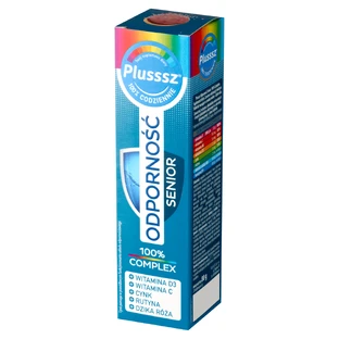 Plusssz 100% Immunity Senior Complex, mailna-wild rose flavor, 20 effervescent tablets