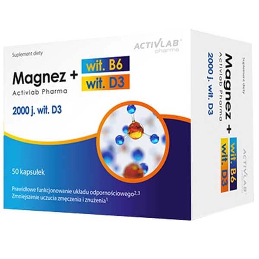 Acquista Integratore Alimentare: Magnesio Plus con Vitamina B6 e D3, 50 capsule Integratore Alimentare: Magnesio Plus con Vitamina B6 e D3, 50 capsule