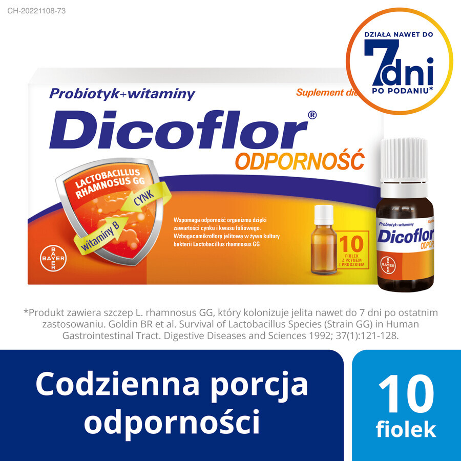 Cumpără Dicoflor Imunitate, pentru copii de la 3 ani și adulți, 10 ml x 10 flacoane Dicoflor Imunitate, pentru copii de la 3 ani și adulți, 10 ml x 10 flacoane