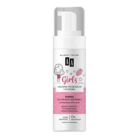 AA Girls, espuma de higiene íntima, fresa, 150 ml