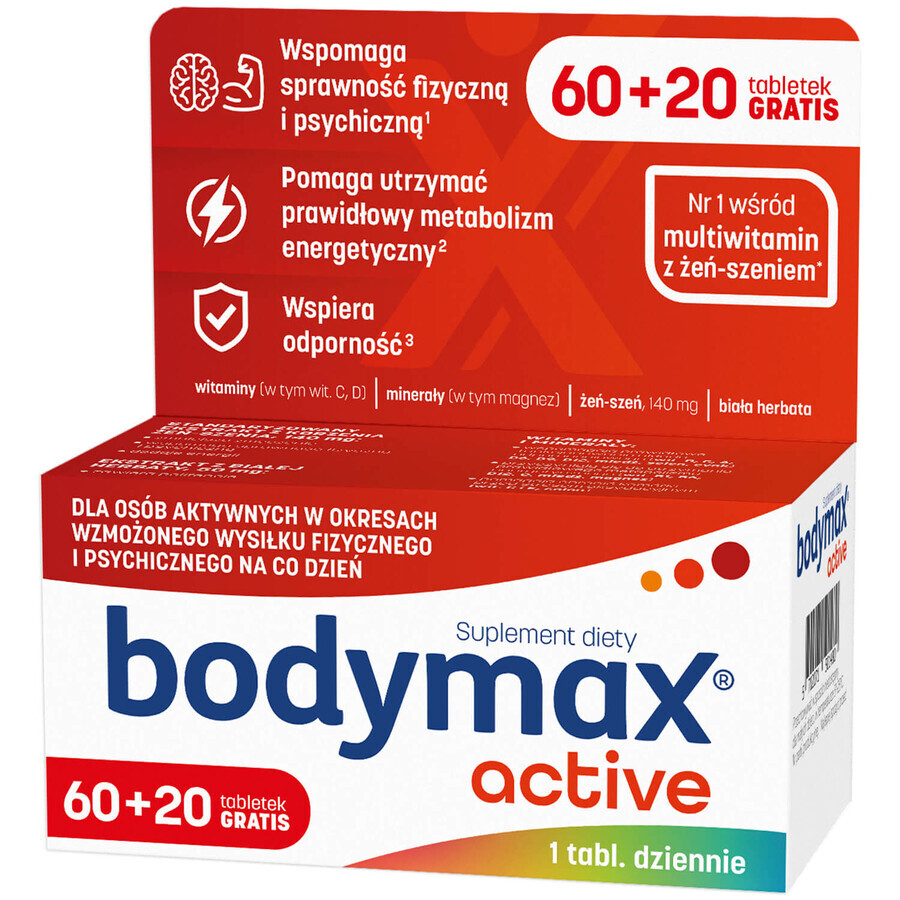 Comprar Bodymax Active, 60 comprimidos + 20 comprimidos gratis Bodymax Active, 60 comprimidos + 20 comprimidos gratis