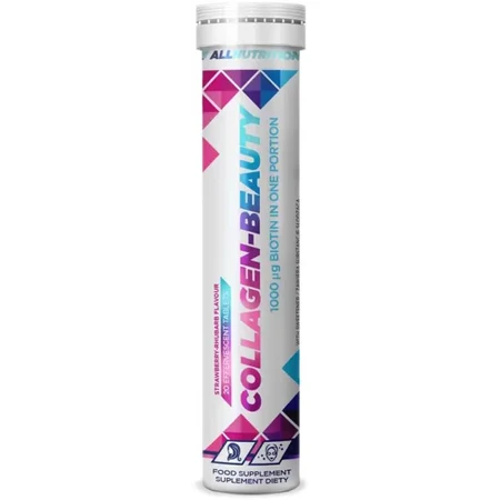 Allnutrition Collagen-Beauty, aardbei-rabarbersmaak, 20 bruistabletten