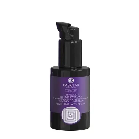 BasicLab Acidumis, stimulerende zure peeling voor de nacht, verstevigend en gladmakend, 30 ml