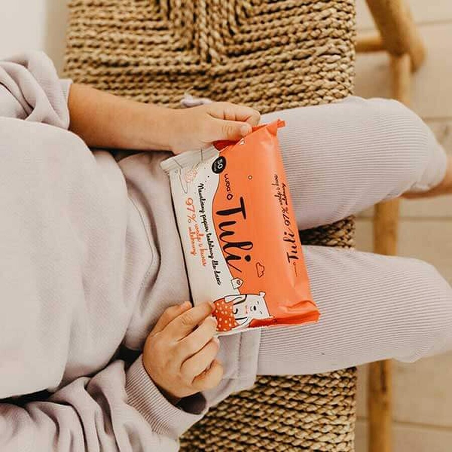 Luba Tuli, papel higiénico húmedo para niños, fresa, 50 unidades