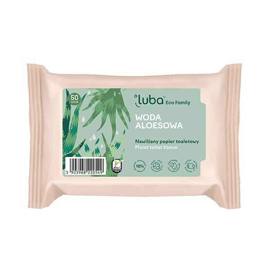 Boutique Luba Eco Family, papier hygiénique humidifié, eau d'aloe vera, 50 pièces Luba Eco Family, papier hygiénique humidifié, eau d'aloe vera, 50 pièces