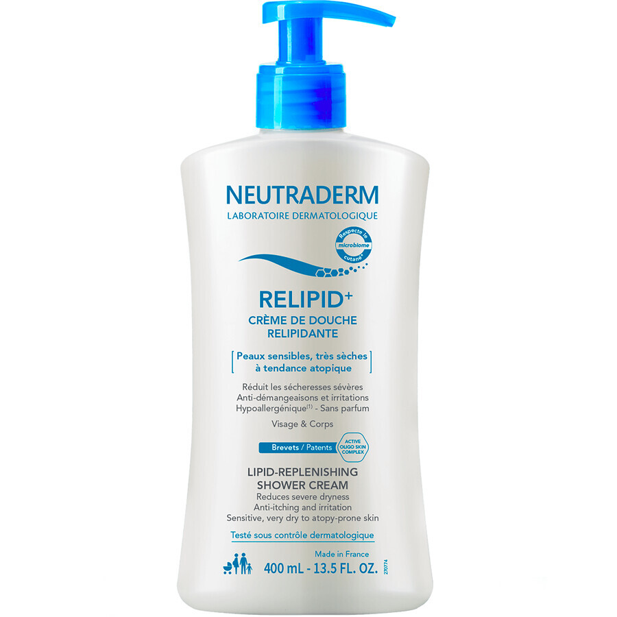 Buy Neutraderm Relipid+, Cleansing cream with lipid restoration for face and body, sensitive, very dry and atopic skin, 400 ml Neutraderm Relipid+, Cleansing cream with lipid restoration for face and body, sensitive, very dry and atopic skin, 400 ml