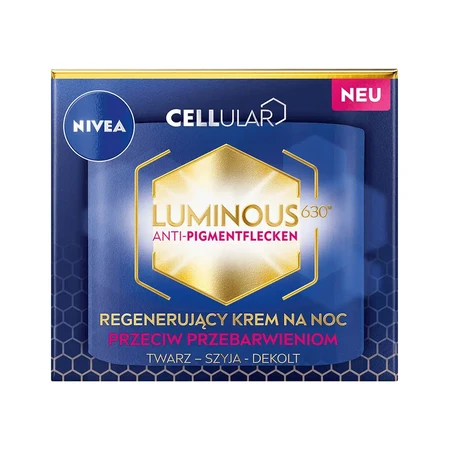 Nivea Cellular Luminous 630, crema regeneradora antipigmentación, crema de noche, 50 ml