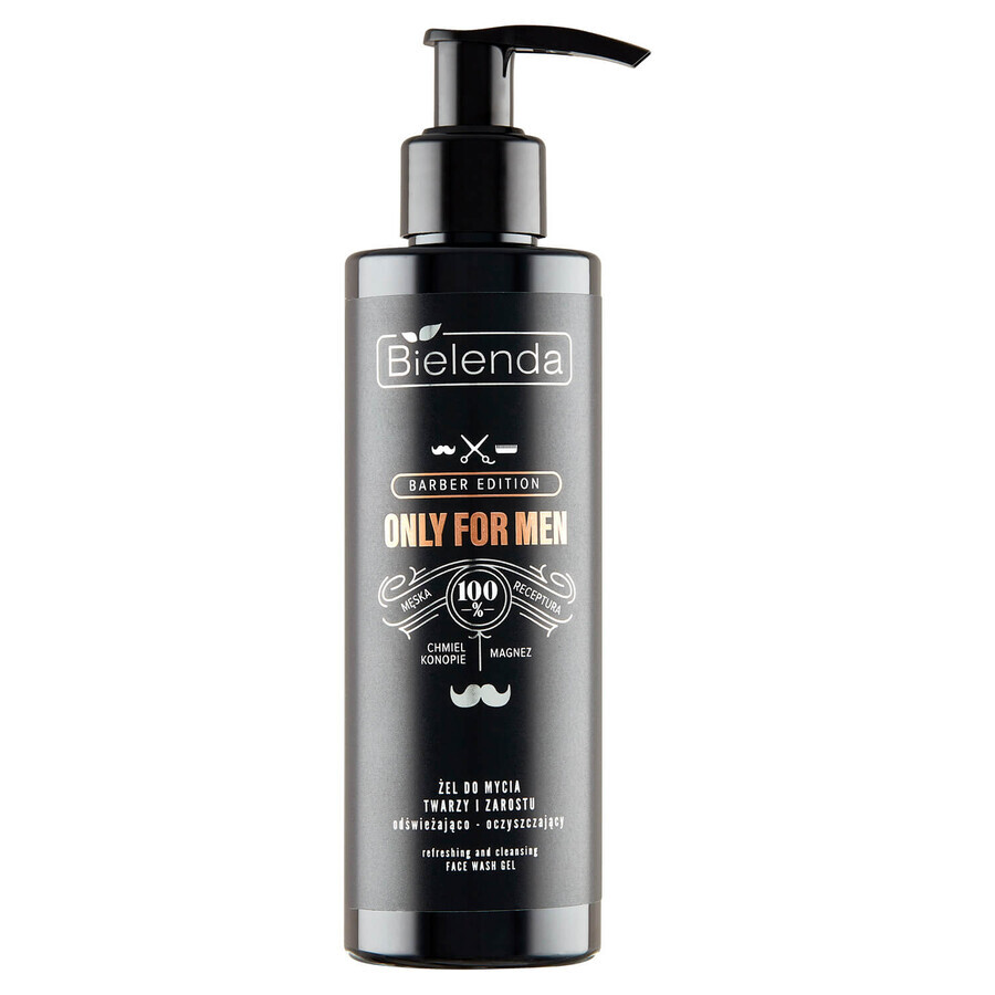 Comprar Bielenda Only For Men Barber Edition, gel refrescante y limpiador para cara y barba, 190 g Bielenda Only For Men Barber Edition, gel refrescante y limpiador para cara y barba, 190 g
