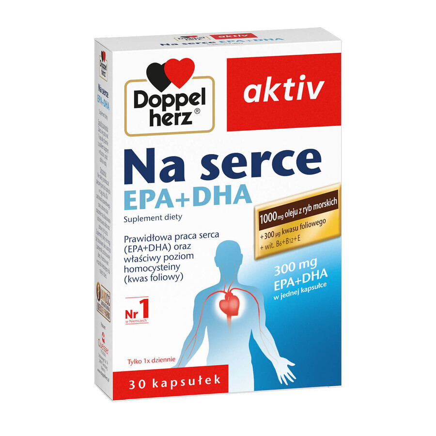 Acquista Integratore alimentare con acidi grassi Omega-3 - Doppelherz Aktiv Per il Cuore EPA+DHA, 30 capsule. Integratore alimentare con acidi grassi Omega-3 - Doppelherz Aktiv Per il Cuore EPA+DHA, 30 capsule.