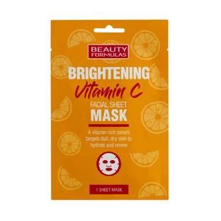 Beauty Formulas Brightening Vitamin C, mascarilla textil iluminadora con vitamina C, 1 unidad