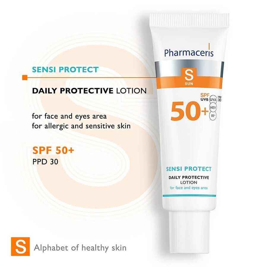 Pharmaceris S Sensi Protect, dagelijkse beschermende emulsie voor gezicht en ogen, SPF 50+, 50 ml Pharmaceris S Sensi Protect, dagelijkse beschermende emulsie voor gezicht en ogen, SPF 50+, 50 ml